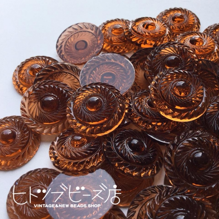 切子ガラス風カボションブラウン