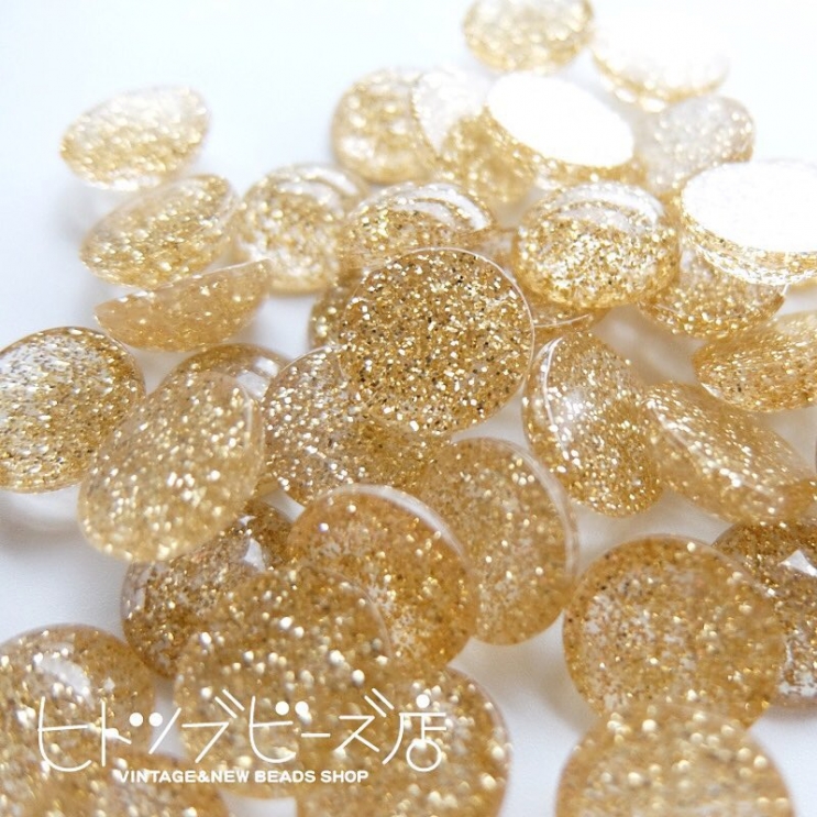 ラメのドームカボション