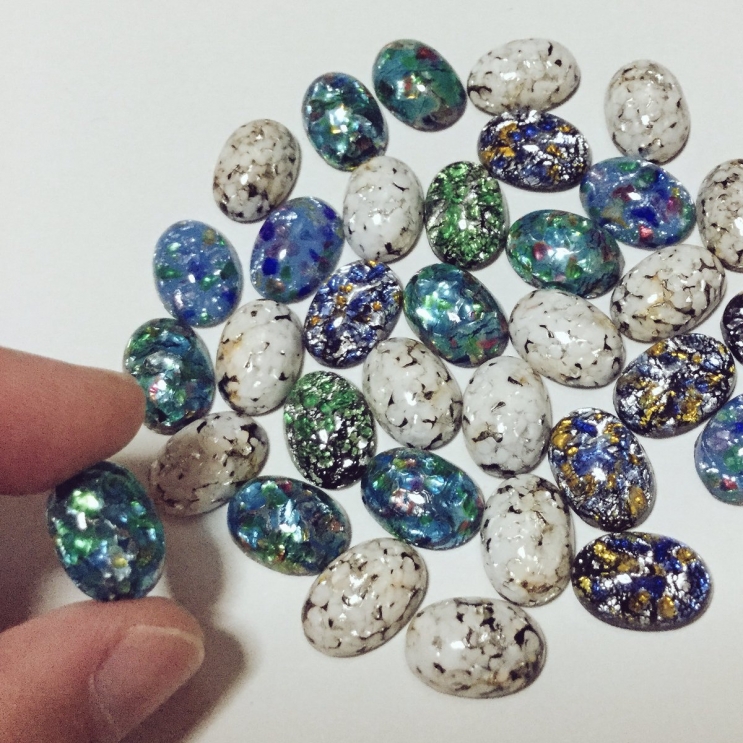 ヴィンテージガラスカボション